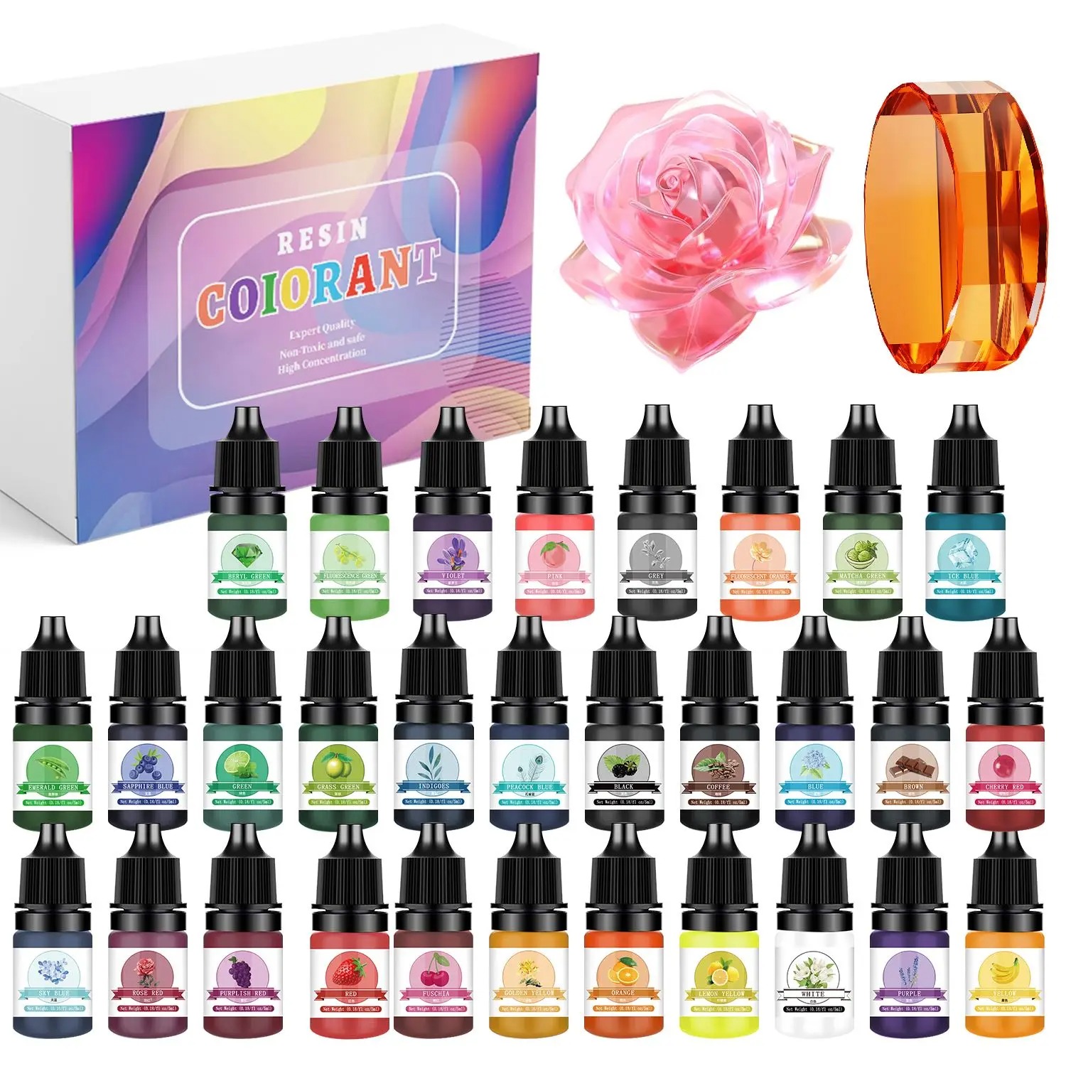 Resin Pigment Set - 30 ألوان 5 مللي الايبوكسي الراتنج