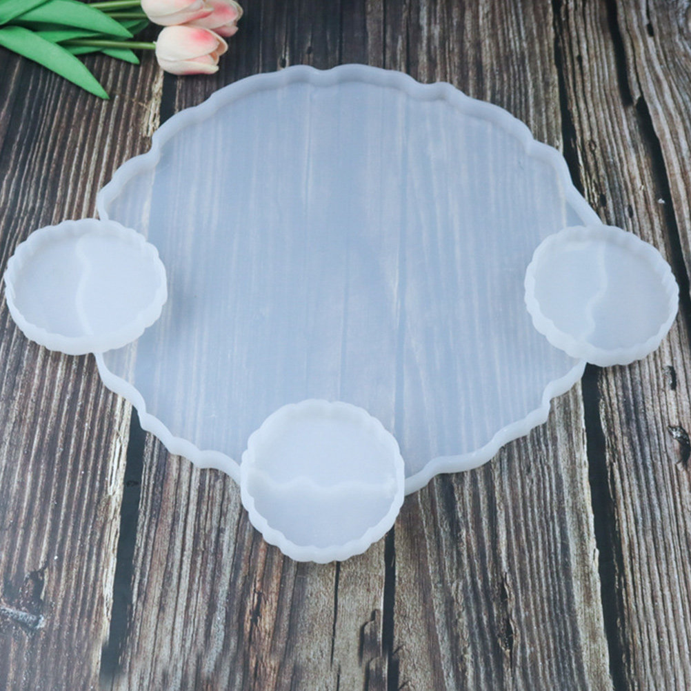 Serving Tray Mold - قطعتان من قوالب صواني السيليكون الكريستالية