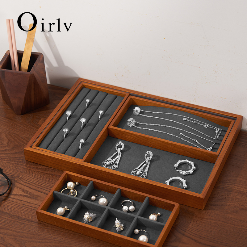 Wood Ring Blank - Oirlv منظم المجوهرات الخشبية حامل حلقة