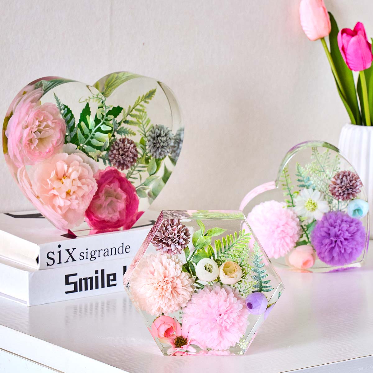 قالب سيليكون كبير على شكل قلب  - مراجعة Flower Preservation Resin وسعره
