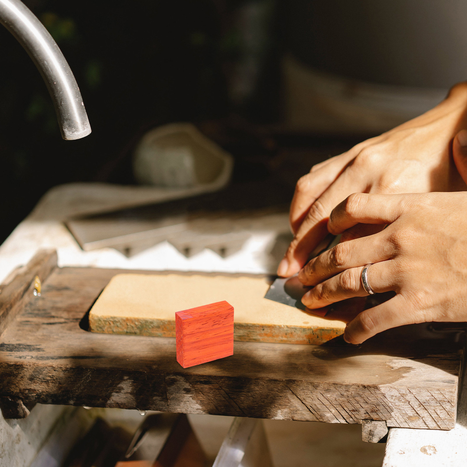 4 قطع من الخواتم الخشبية المصن - مراجعة Wood Ring Blank وسعره