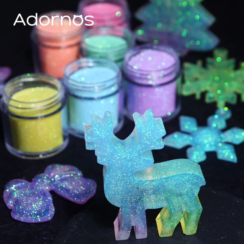 قزحي الألوان بريق السكر مسحوق  - مراجعة Resin Pigment Set وسعره