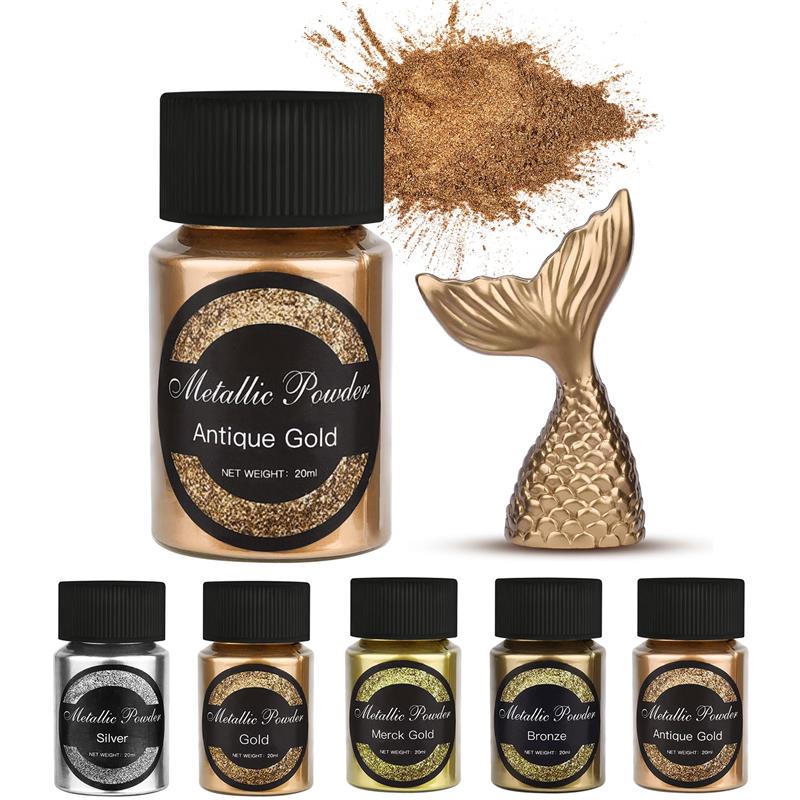20 مللي لامع لامع الذهب والفضة - مراجعة Resin Pigment Set وسعره
